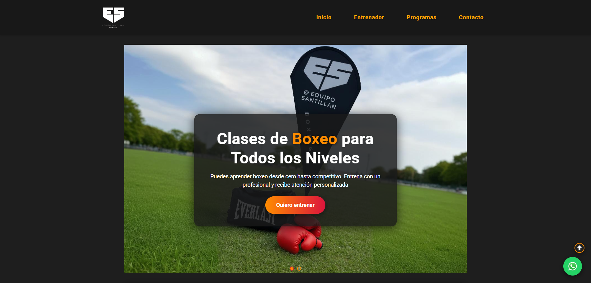 Captura de pantalla del proyecto Equipo Santillán